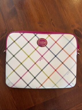Coach Peyton Tattersall Plaid iPad Tablet Case Sleeve